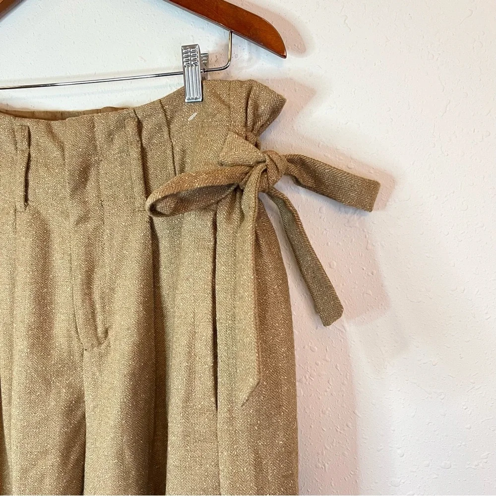 Free People Paperbag Ties High Waist Tan Women’s Pants Size Medium NWT
